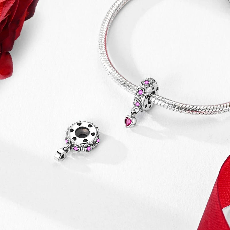 925 Sterling Silver Silicone Spacer Stopper Beads Charms Jewelry Fit Original 925 Bracelet For Women DIY Gift Party