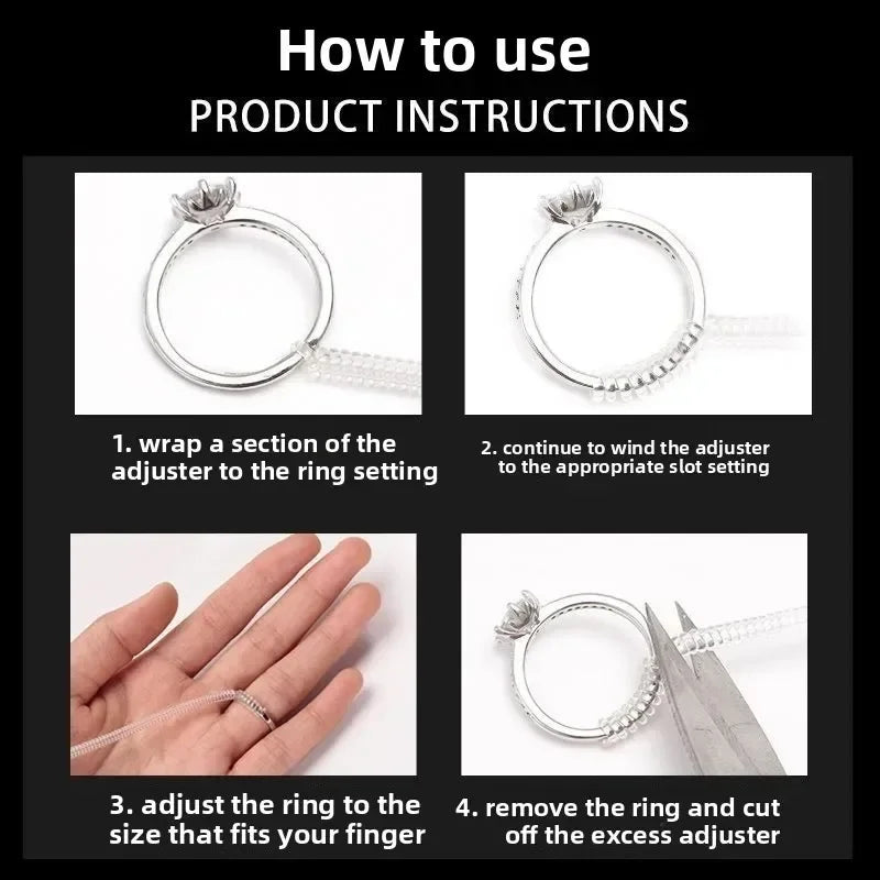 Universal Ring Adjuster - Invisible Anti-Slip No Damage Ring Sizer for All Ring Sizes Jewelry