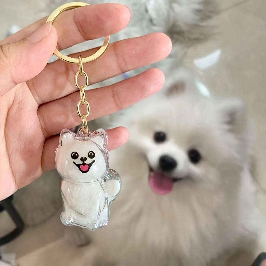 Transparent Cat/Dog Hair Collection Capsule Keychain Kawaii Memorial Pet Cat Dog Hair Capsule for Keychain DIY Pendant Accessory