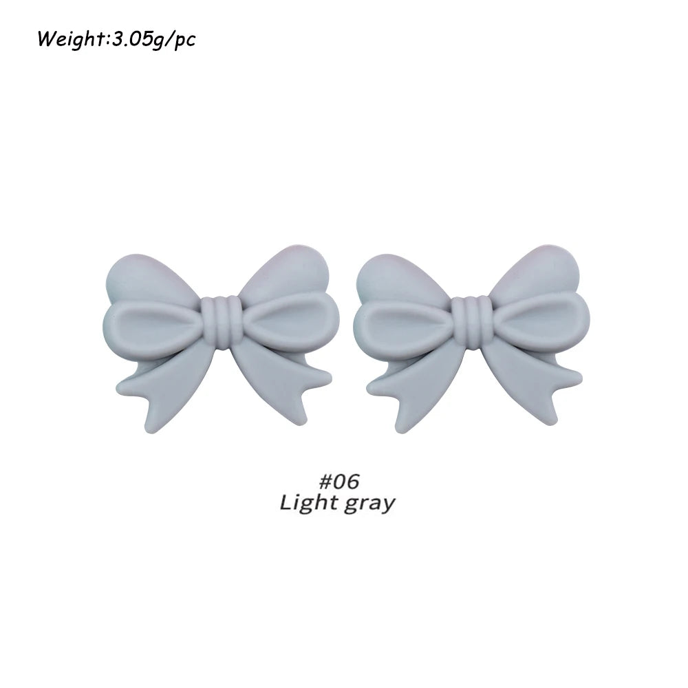 Kivoct 10pcs Crown Bowknot Silicon Beads Bow Tie Beads For Jewelry Making DIY DIY Necklace Necklace KeyChain Accessories