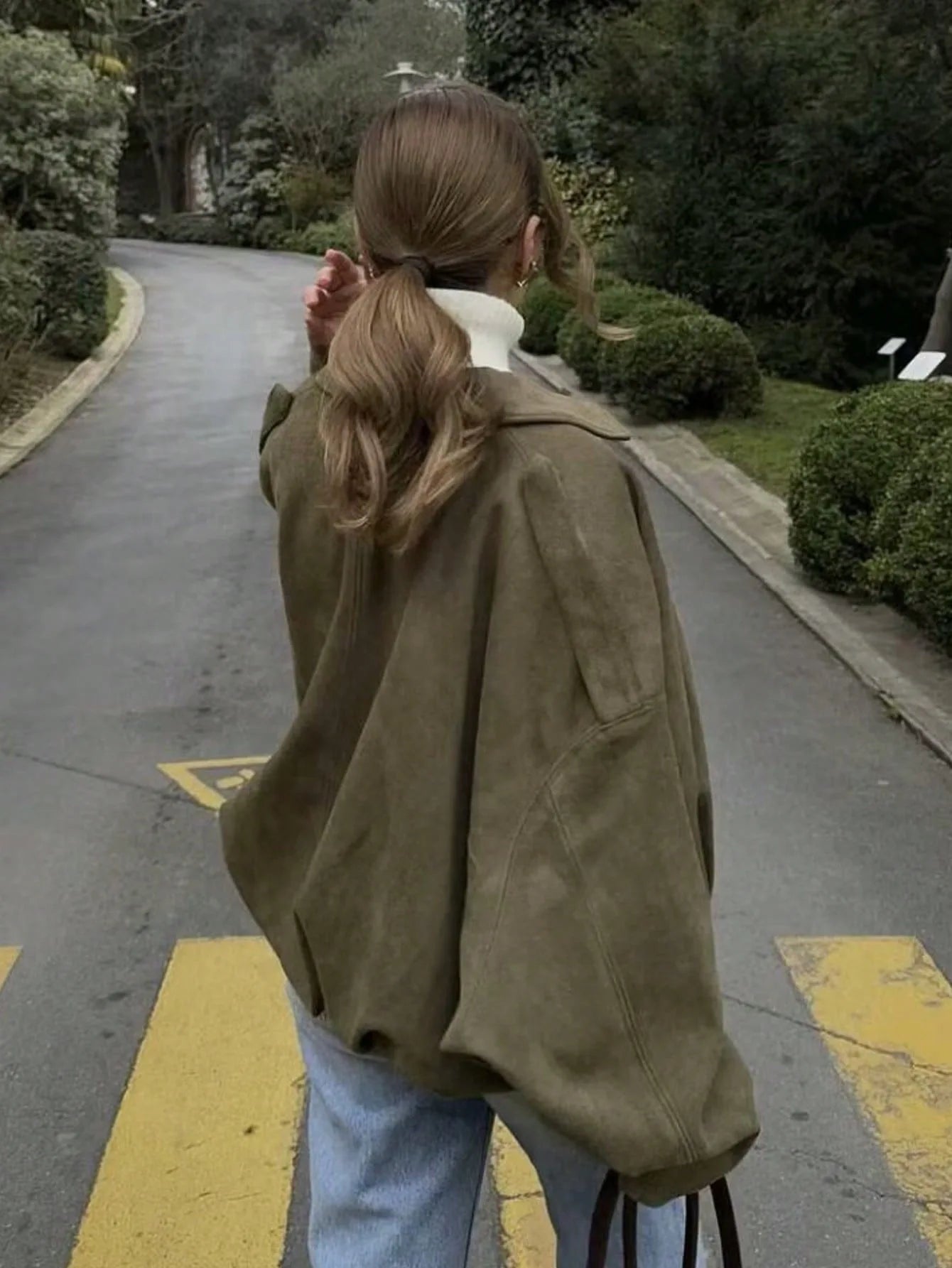 Vintage Women Green Oversize Bomber Jackets 2025 Fashion Ladies Elegant Loose Soft Outfits Jacket for Party Female Chic Clothes