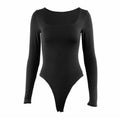 Long Sleeve Bodysuits Spring 2025 Square-Cut Collar Solid Bodycon Elastic Romper Sexy Y2k Women Clothing Fashion Club Party 2520