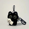 1Pcs Cool Plush Black Cat Doll Toy Keychain Bag Pendant Funny Animals Charms Car Keyring Accessories For Women Couples Gifts