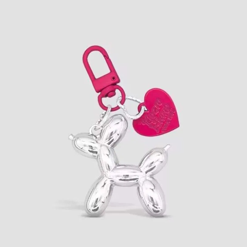 Fashion Punk Y2K Balloon Dog Keychains for Women Bag Pendant Jewelry Trinket Girl's Car Key Ring Key Chain Accessories
