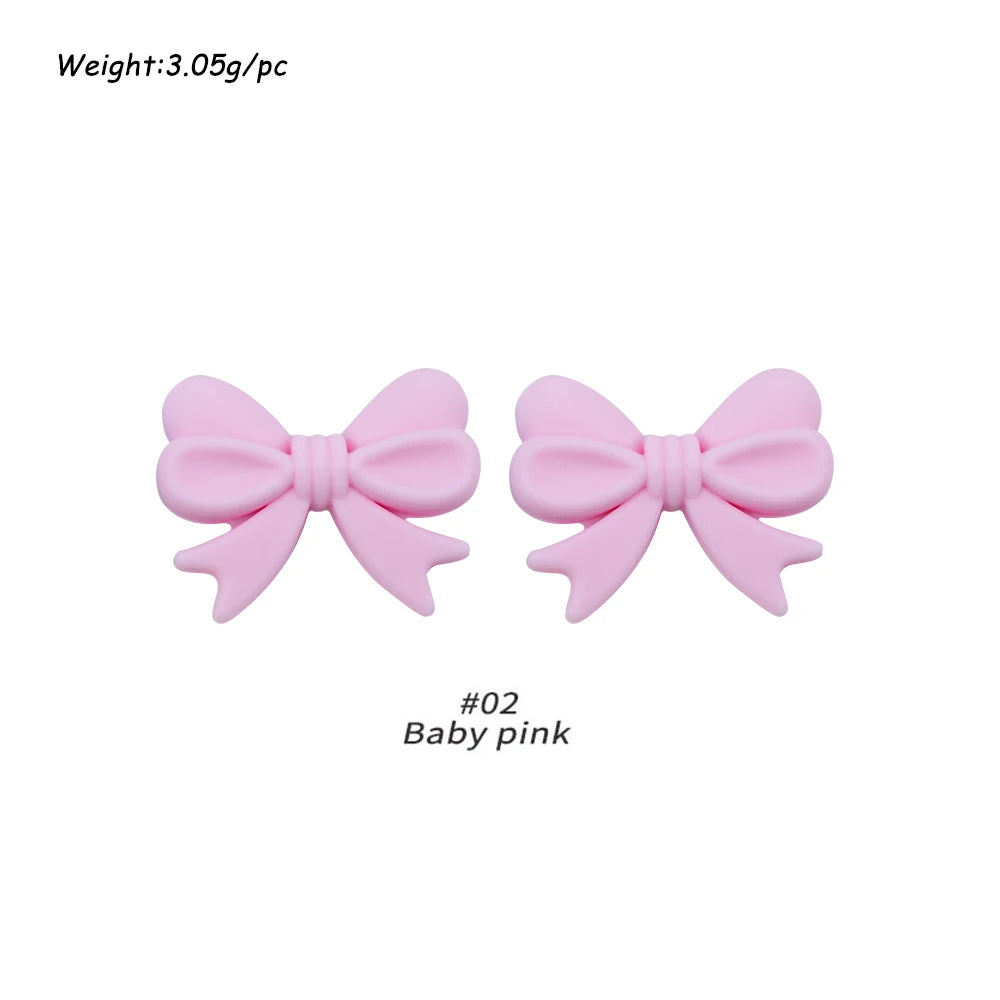 Kivoct 10pcs Crown Bowknot Silicon Beads Bow Tie Beads For Jewelry Making DIY DIY Necklace Necklace KeyChain Accessories