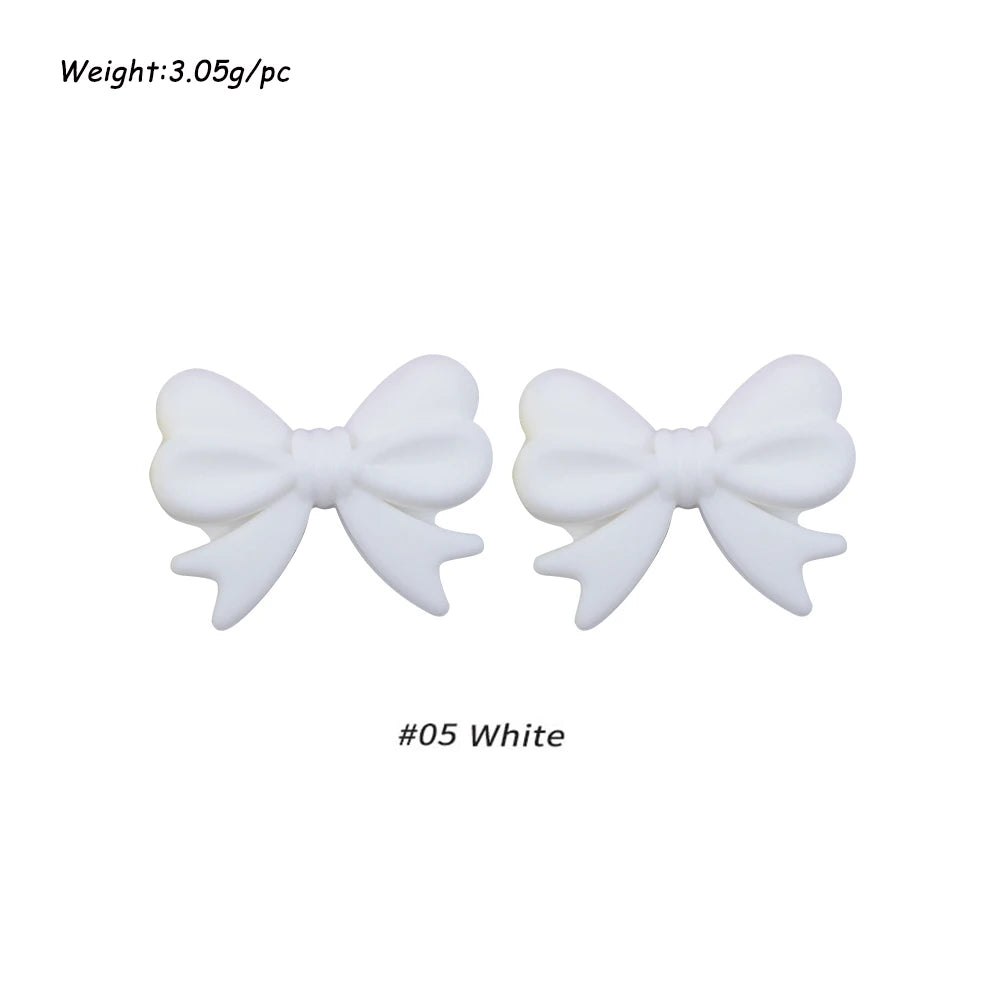 Kivoct 10pcs Crown Bowknot Silicon Beads Bow Tie Beads For Jewelry Making DIY DIY Necklace Necklace KeyChain Accessories