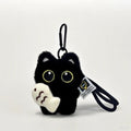 1Pcs Cool Plush Black Cat Doll Toy Keychain Bag Pendant Charms Car Keyring Accessories For Women Couples Kawaii Gift