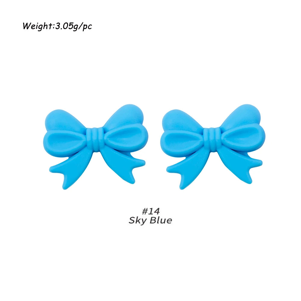 Kivoct 10pcs Crown Bowknot Silicon Beads Bow Tie Beads For Jewelry Making DIY DIY Necklace Necklace KeyChain Accessories
