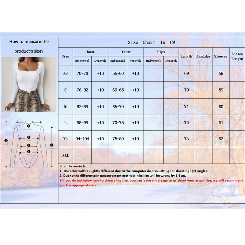 Long Sleeve Bodysuits Spring 2025 Square-Cut Collar Solid Bodycon Elastic Romper Sexy Y2k Women Clothing Fashion Club Party 2520