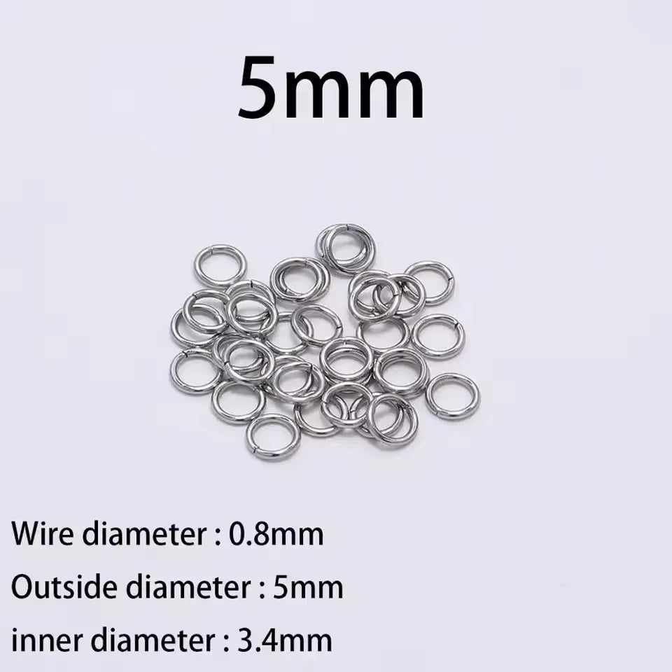 200Pcs 3-10mm Stainless Steel Split Ring Open Single Loops Jump Rings Connectors for DIY Jewelry Making Findings Accessories
