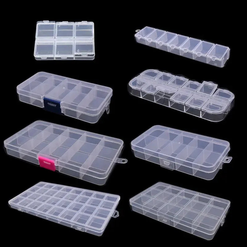 6–32 Compartment Plastic Storage Organizer Box for Beads, Jewelry & Craft Supplies