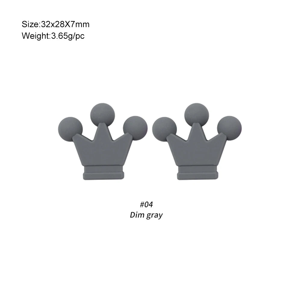 Kivoct 10pcs Crown Bowknot Silicon Beads Bow Tie Beads For Jewelry Making DIY DIY Necklace Necklace KeyChain Accessories