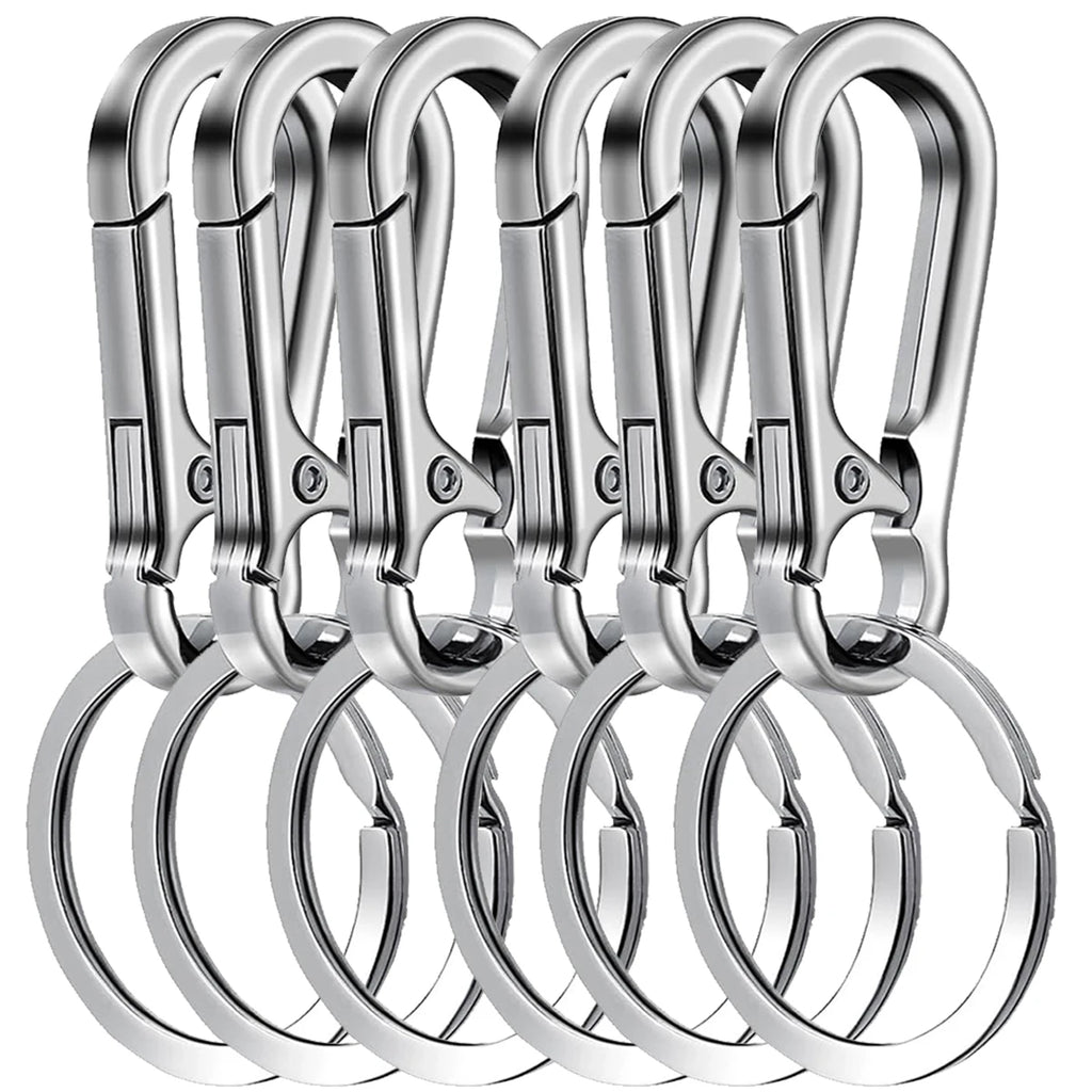 6Pcs Carabiner Clip Keychain Metal Carabiner Shape Key Ring Keyring Key Holder Clips Hook Holder Organizer for Car Keys Finder