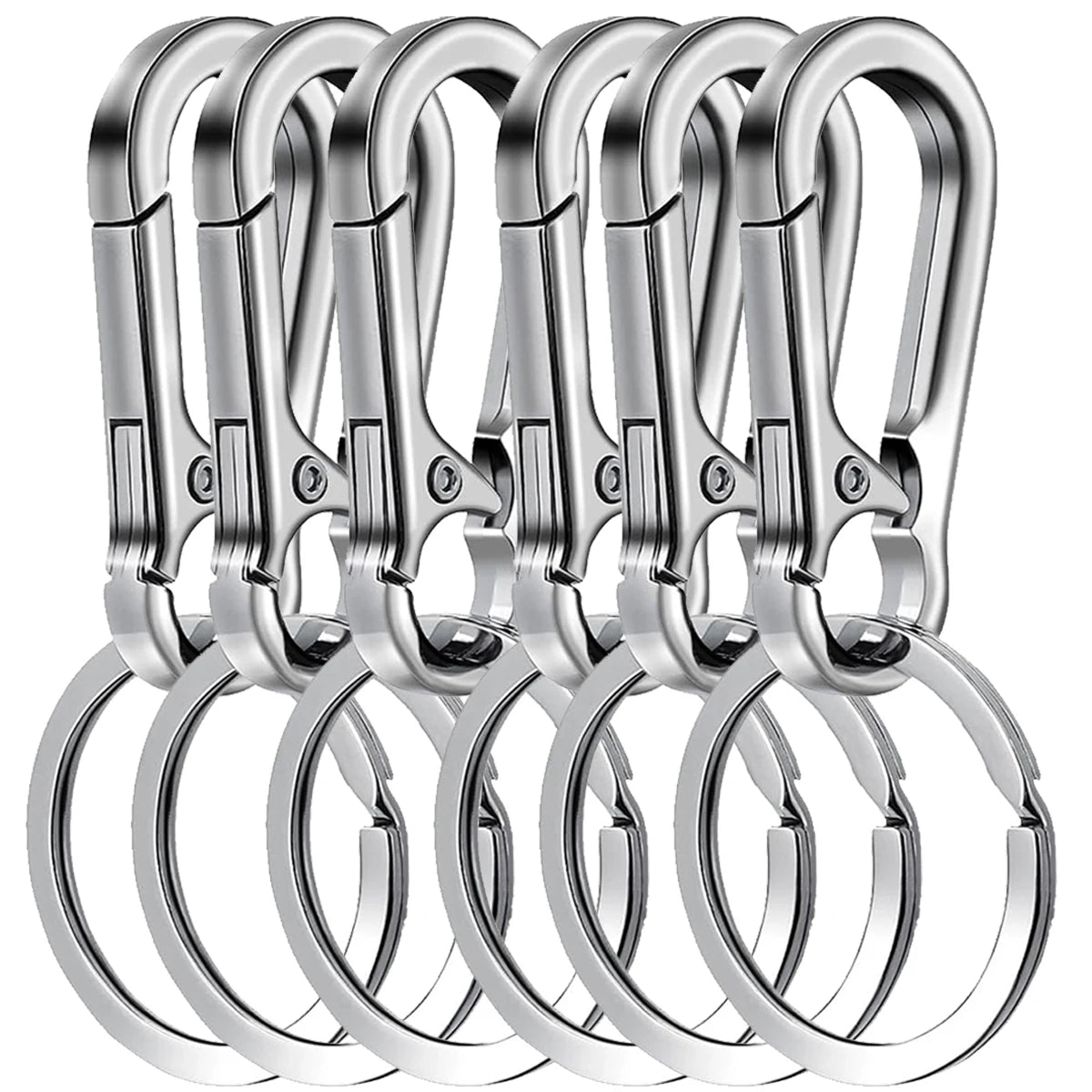 6Pcs Carabiner Clip Keychain Metal Carabiner Shape Key Ring Keyring Key Holder Clips Hook Holder Organizer for Car Keys Finder