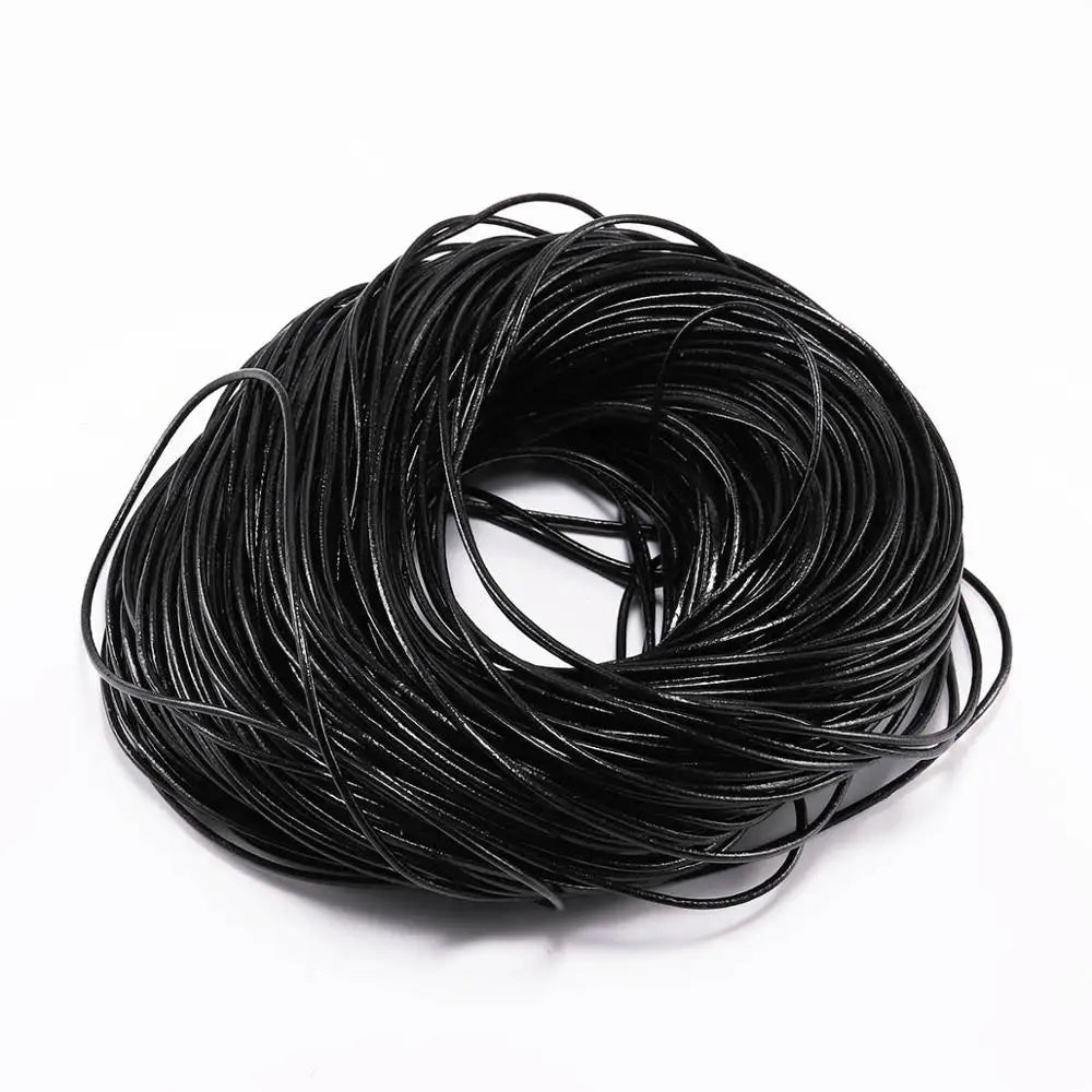 2/5 Meters/Lot 1-6mm Genuine Cow Leather Round Thong Cord DIY Bracelet Findings Rope String For Jewelry Making