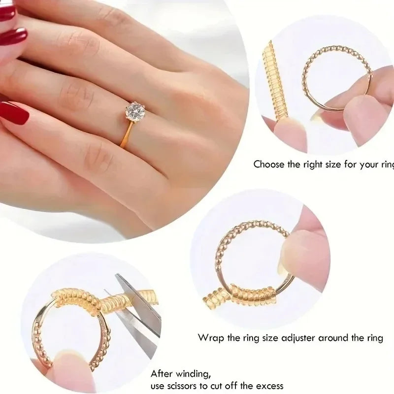 Universal Ring Adjuster - Invisible Anti-Slip No Damage Ring Sizer for All Ring Sizes Jewelry