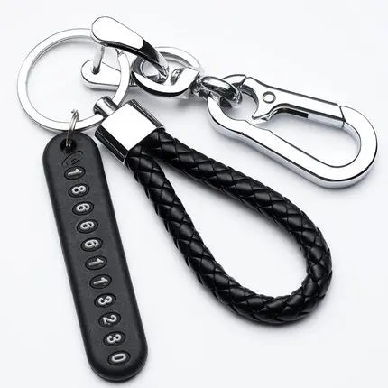Mobile Phone Number Plate Woven Rope Car Key Anti-loss Phone DIY Pendant Men's and Women's 8-shaped Key Chain Key Chain
