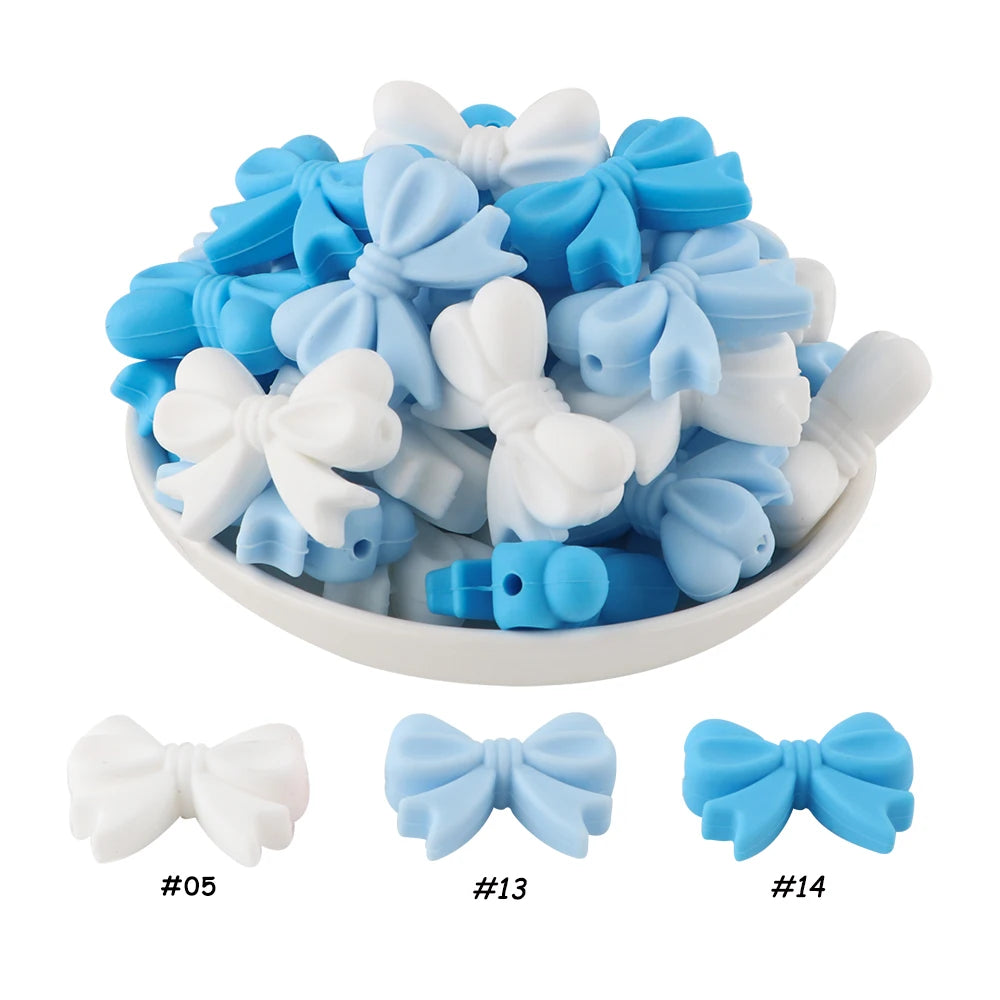 Kivoct 10pcs Crown Bowknot Silicon Beads Bow Tie Beads For Jewelry Making DIY DIY Necklace Necklace KeyChain Accessories