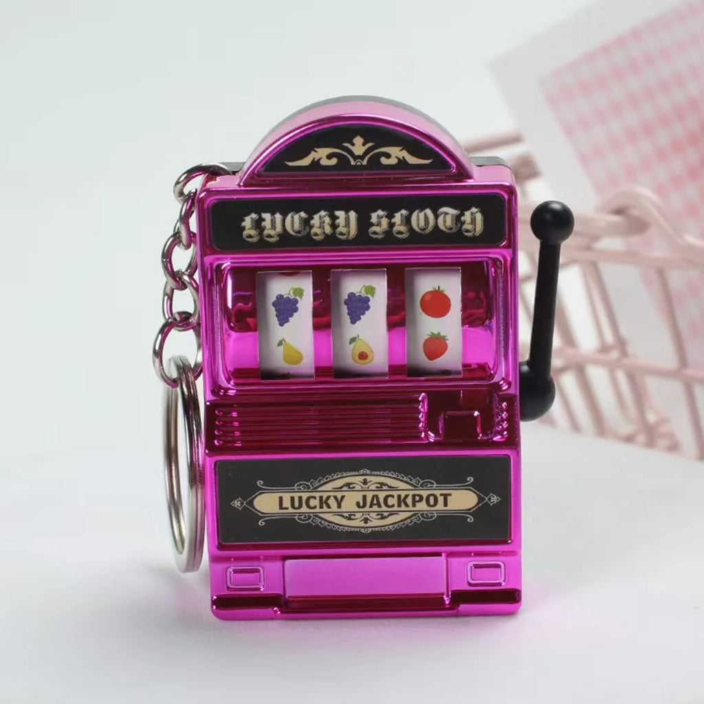 Fruit Machine Keychain Lucky Charm Keychains Mini Casino Pendant Bag Charm Novelty Gifts for Kids Adults