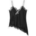 HXAO Asymmetrical Slip Top Women Summer 2025 Y2K Tanks & Camis Lace Black Off Shoulder Top Elegant Sleeveless Backless Camisole