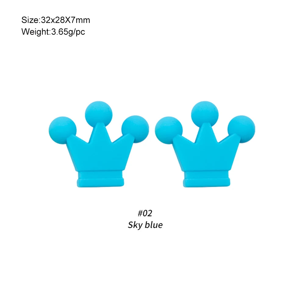 Kivoct 10pcs Crown Bowknot Silicon Beads Bow Tie Beads For Jewelry Making DIY DIY Necklace Necklace KeyChain Accessories