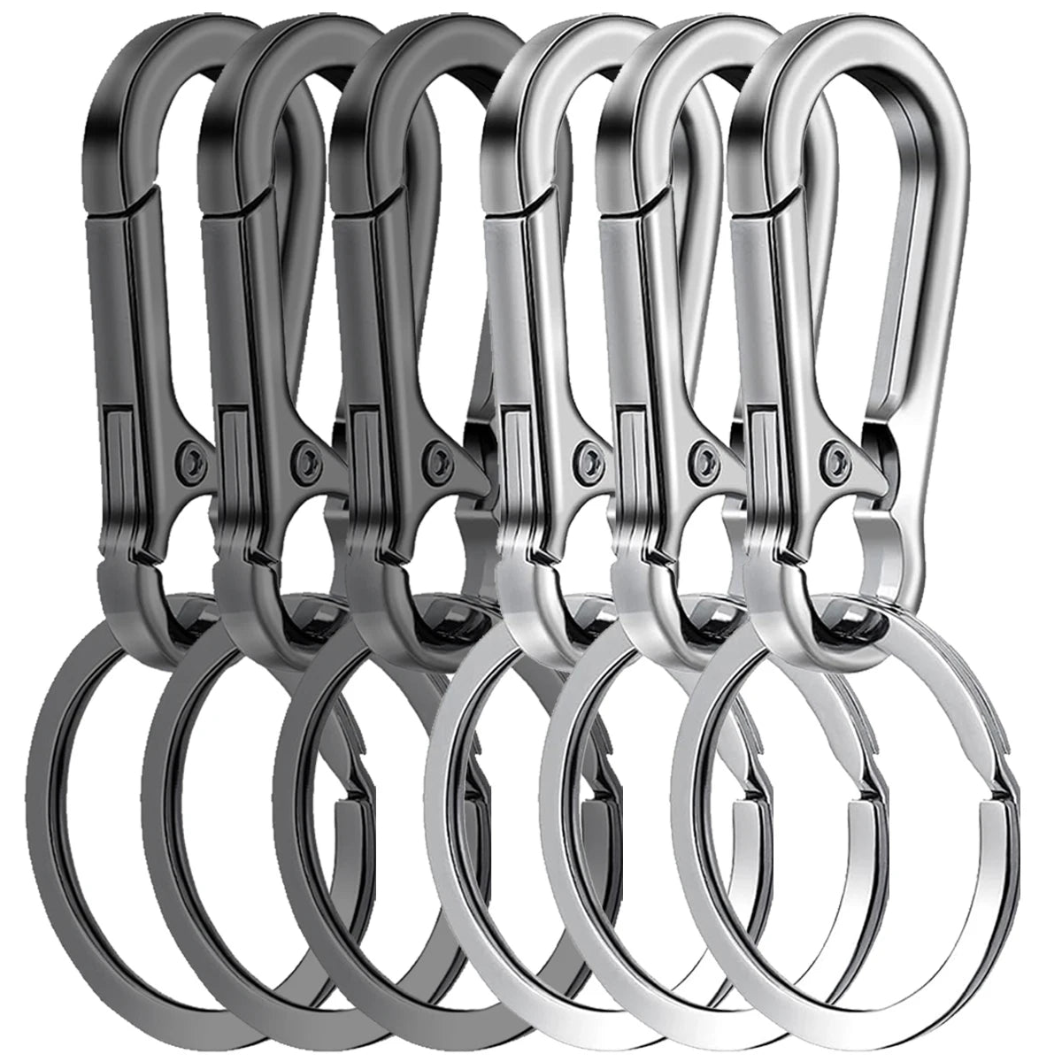 6Pcs Carabiner Clip Keychain Metal Carabiner Shape Key Ring Keyring Key Holder Clips Hook Holder Organizer for Car Keys Finder