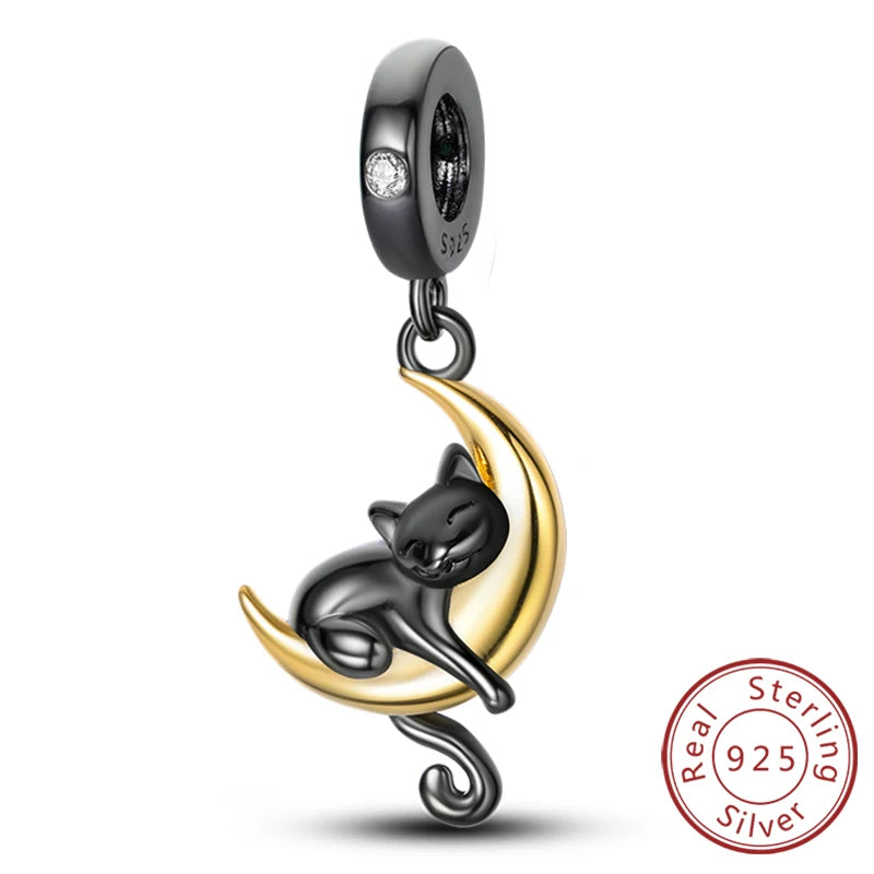 New 925 Sterling Silver Charm Beads Dog Cat Pets Pendant Fit Original Bracelet Necklace DIY Charm Jewelry Making