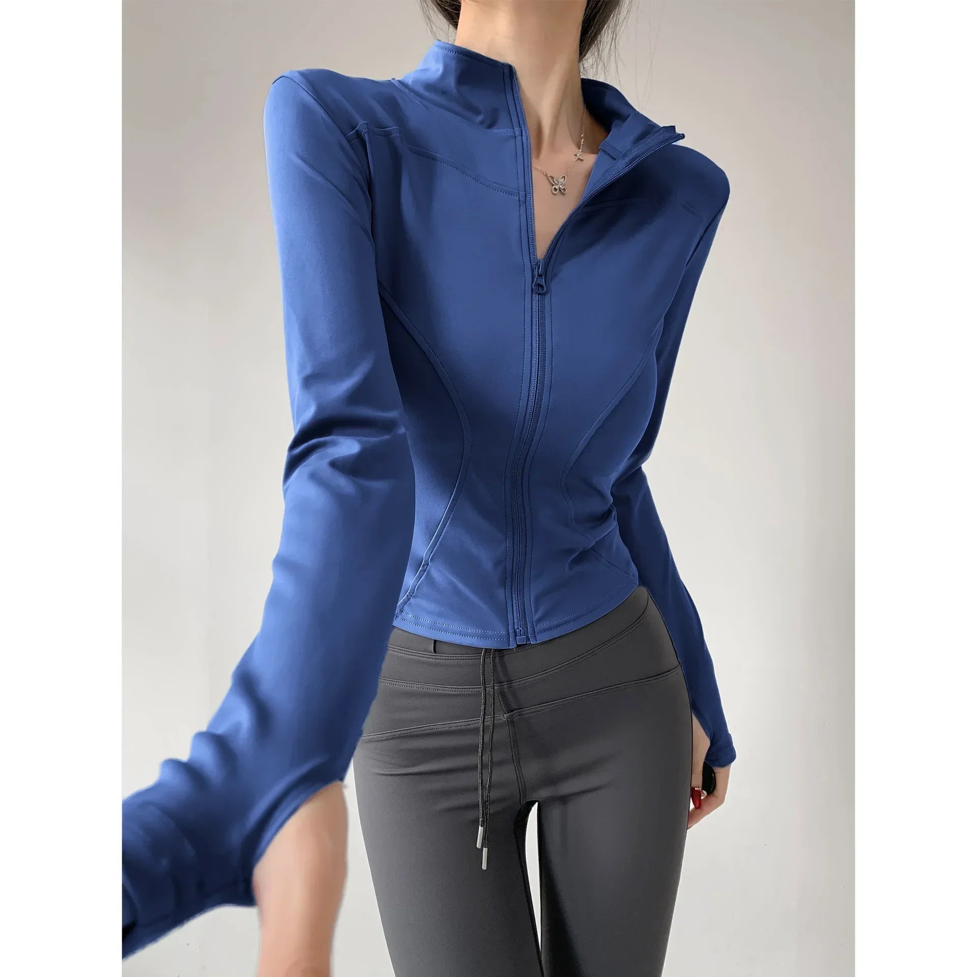 Sun Quick Drying Sports Coat Women's Tight Top Yoga Jacket Long Sleeve Zipper Jacket Running Fitness Women's Jacket S-3XL