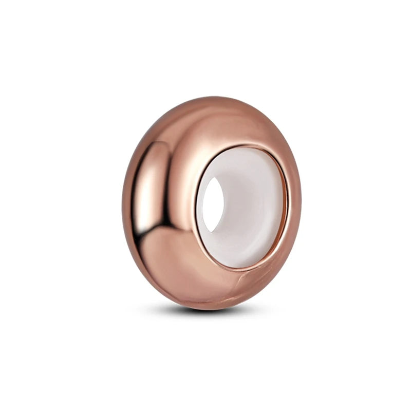 925 Sterling Silver Silicone Spacer Stopper Beads Charms Jewelry Fit Original 925 Bracelet For Women DIY Gift Party