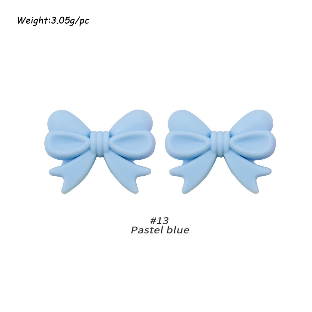 Kivoct 10pcs Crown Bowknot Silicon Beads Bow Tie Beads For Jewelry Making DIY DIY Necklace Necklace KeyChain Accessories