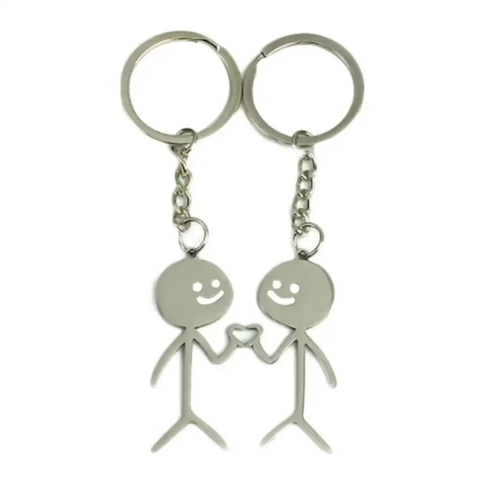 Funny Stainless Steel Funny Guy Key Chain Stickman Matching Heart Keychain Purse Bag Backpack Pendant Decoration