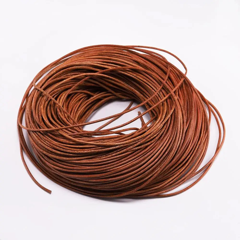 2/5 Meters/Lot 1-6mm Genuine Cow Leather Round Thong Cord DIY Bracelet Findings Rope String For Jewelry Making