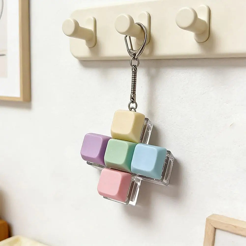 1/4/5/9 Button Keyboard Fidget Clicker Mechanical Keyboard Fidget Keychain For Gifts To Pass The Boring Time (Without LED Light)