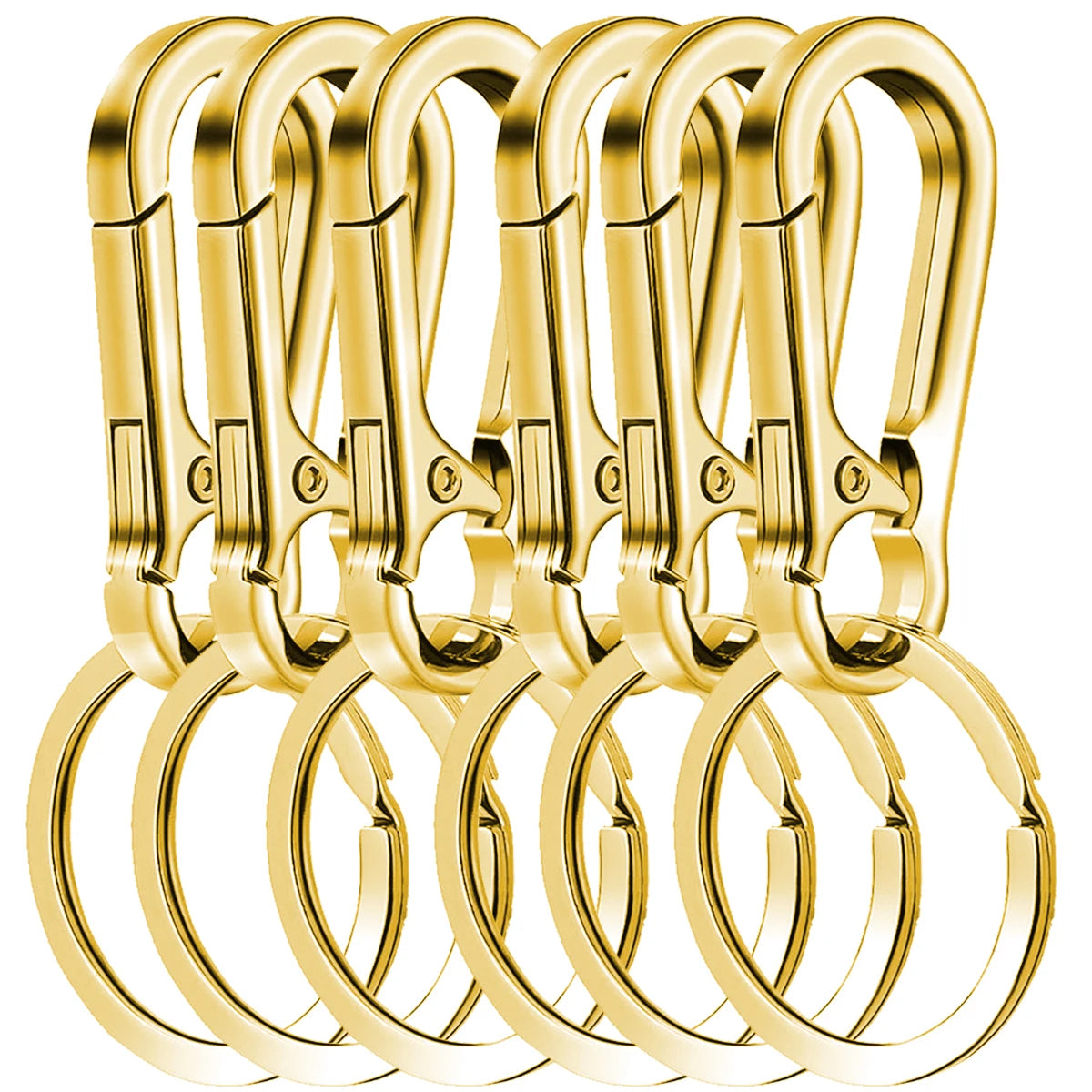 6Pcs Carabiner Clip Keychain Metal Carabiner Shape Key Ring Keyring Key Holder Clips Hook Holder Organizer for Car Keys Finder