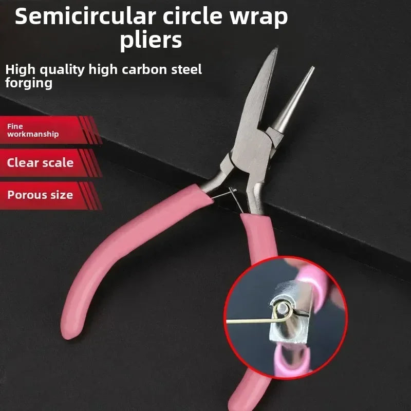 Needle pliers DIY hand accessories tools 5 inch mini pliers,wire winding pliers,jewelry pliers, half groove and half round mouth
