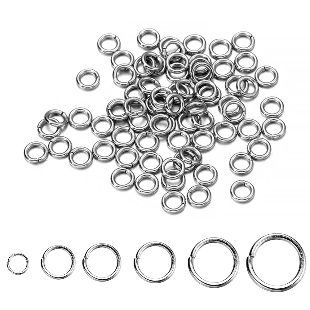 200Pcs 3-10mm Stainless Steel Split Ring Open Single Loops Jump Rings Connectors for DIY Jewelry Making Findings Accessories