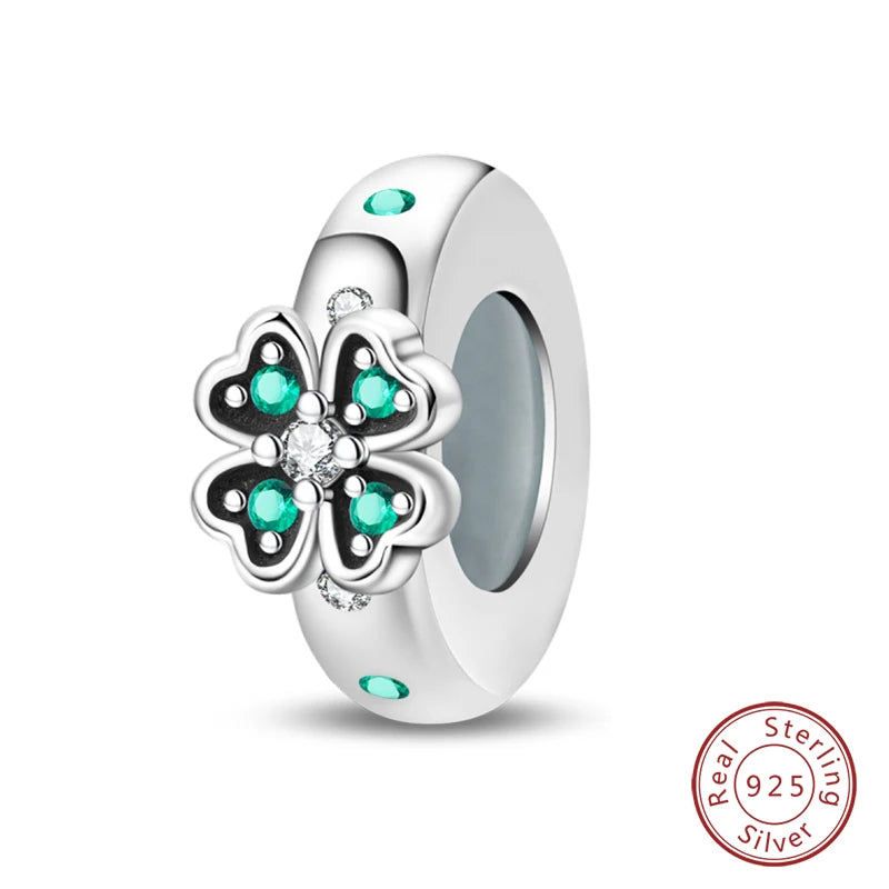 925 Sterling Silver Silicone Spacer Stopper Beads Charms Jewelry Fit Original 925 Bracelet For Women DIY Gift Party