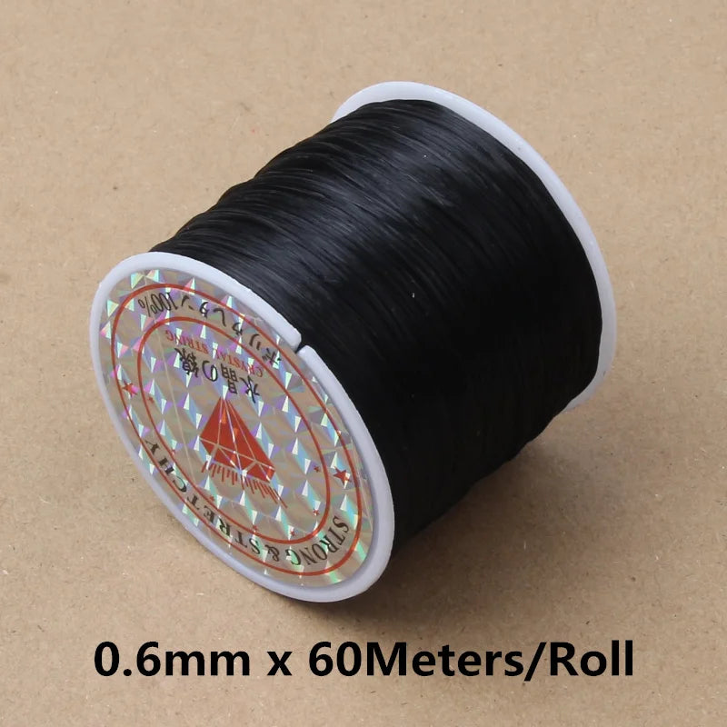 60M 0.5-1.2mm Strong Elastic Crystal Beading Cord Bracelet Necklace Stretch Thread String For Jewelry Making Diy Flexible Line