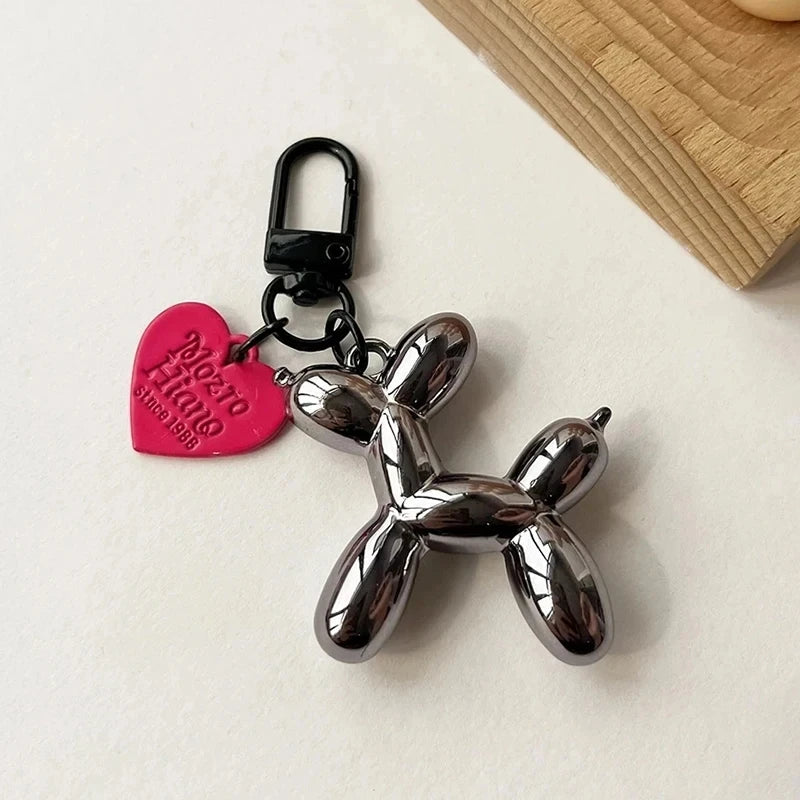 Fashion Punk Y2K Balloon Dog Keychains for Women Bag Pendant Jewelry Trinket Girl's Car Key Ring Key Chain Accessories