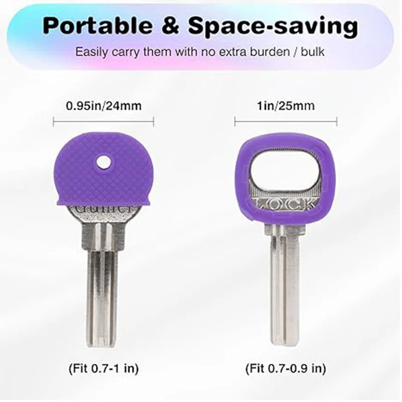 24/32Pcs Mixed Plastic Keys Caps Topper Elastic Case for DIY Keyring Rubber Head Caps Keys Locks Tags ID Markers