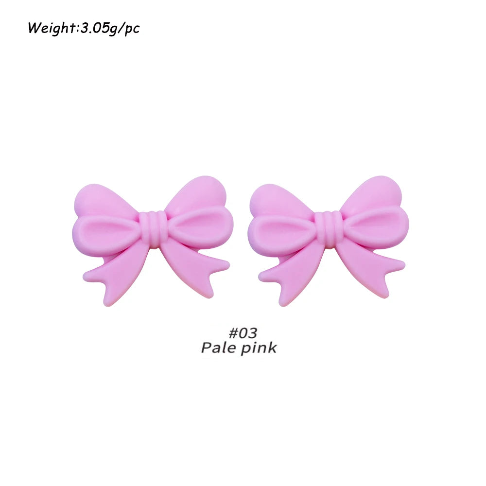 Kivoct 10pcs Crown Bowknot Silicon Beads Bow Tie Beads For Jewelry Making DIY DIY Necklace Necklace KeyChain Accessories