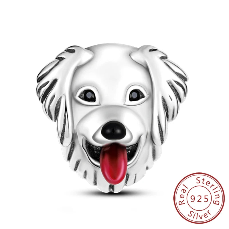 New 925 Sterling Silver Charm Beads Dog Cat Pets Pendant Fit Original Bracelet Necklace DIY Charm Jewelry Making