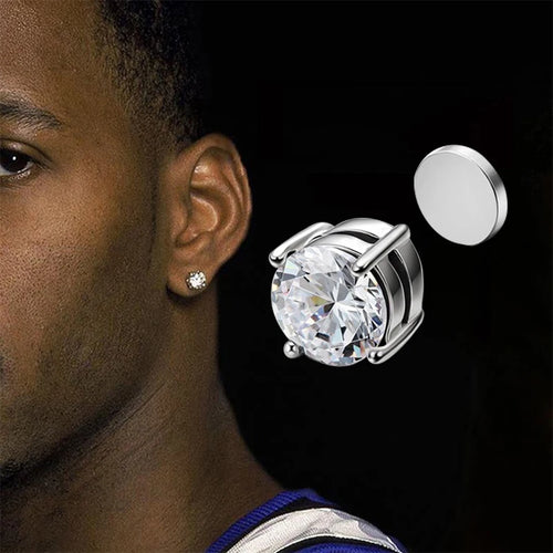 1/3 Pair Crystal Strong Magnetic Ear Stud Clip Earrings for Men and Women Punk Round Zircon Magnet Earrings Non Piercing Jewelry