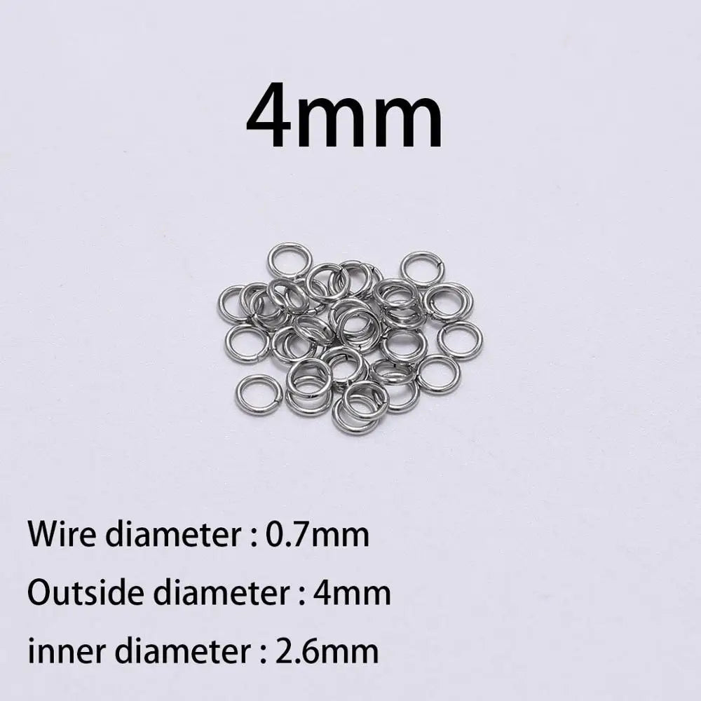 200Pcs 3-10mm Stainless Steel Split Ring Open Single Loops Jump Rings Connectors for DIY Jewelry Making Findings Accessories