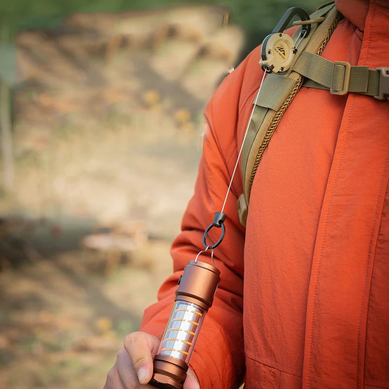 Heavy Duty Retractable Badge Reel Anti-theft Metal Easy-to-pull Buckle Rope Elastic Keychain Sporty Retractable Key Ring Tools