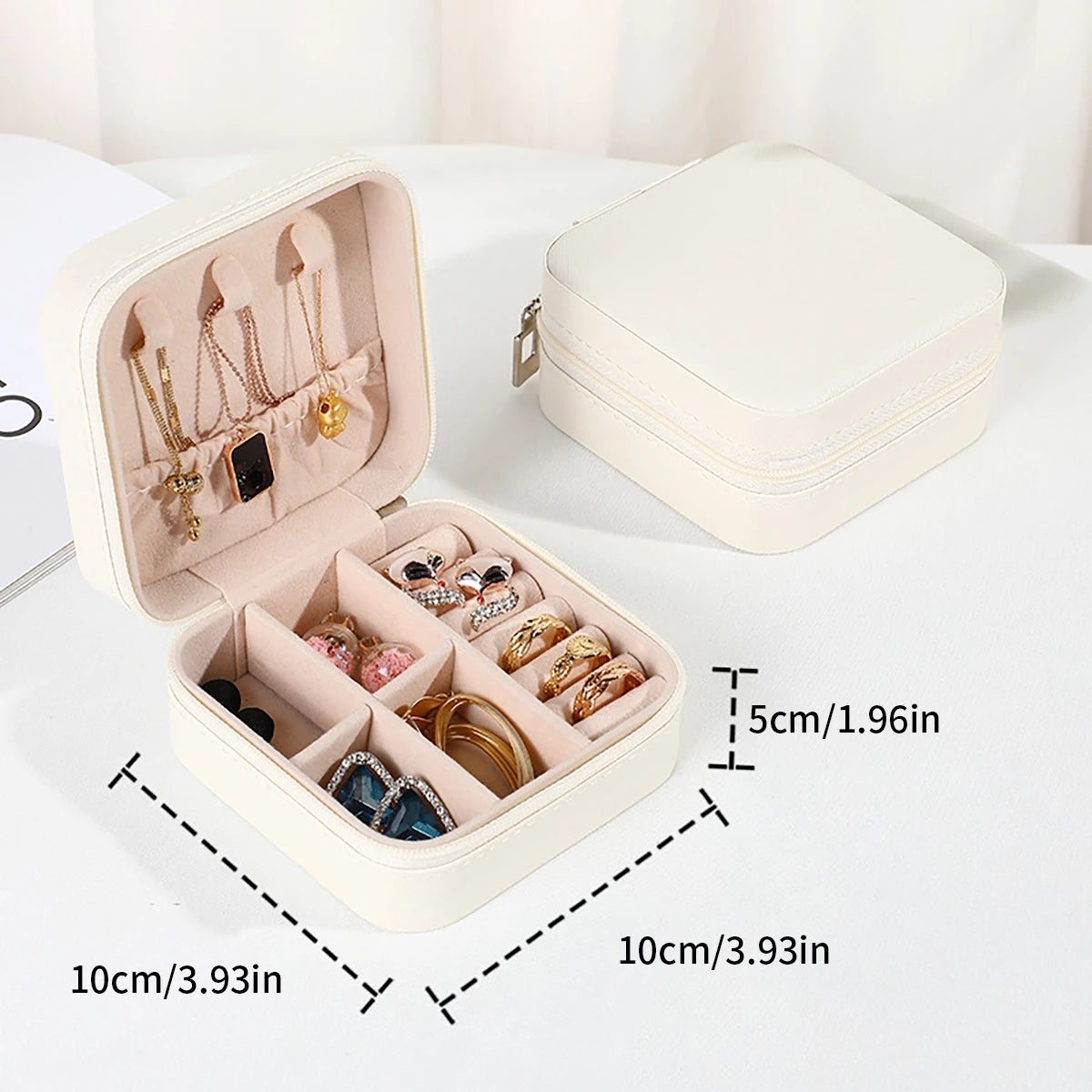 Wunionup Portable Mini Jewelry Travel Case PU Leather Organizer Box Jewelry Storage Holder for Girls Womens Earring, Necklace