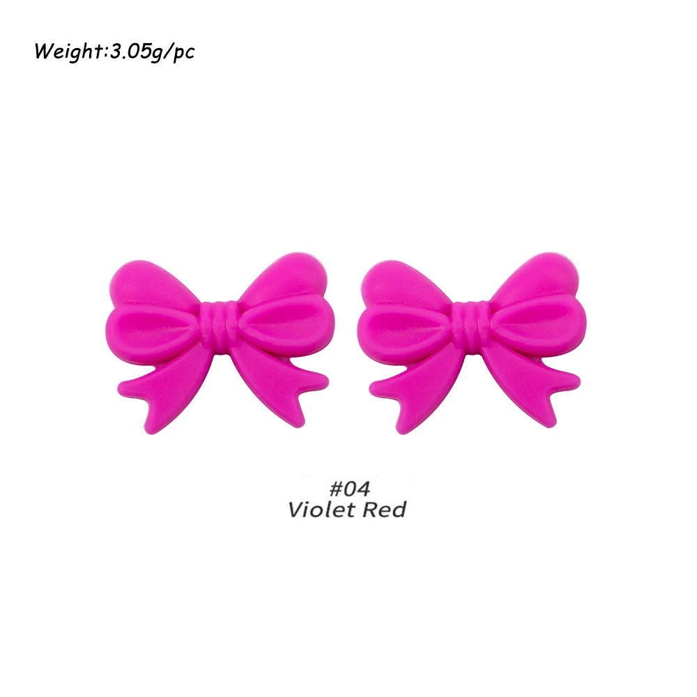 Kivoct 10pcs Crown Bowknot Silicon Beads Bow Tie Beads For Jewelry Making DIY DIY Necklace Necklace KeyChain Accessories