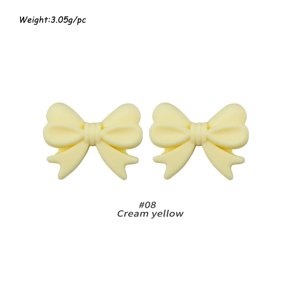 Kivoct 10pcs Crown Bowknot Silicon Beads Bow Tie Beads For Jewelry Making DIY DIY Necklace Necklace KeyChain Accessories