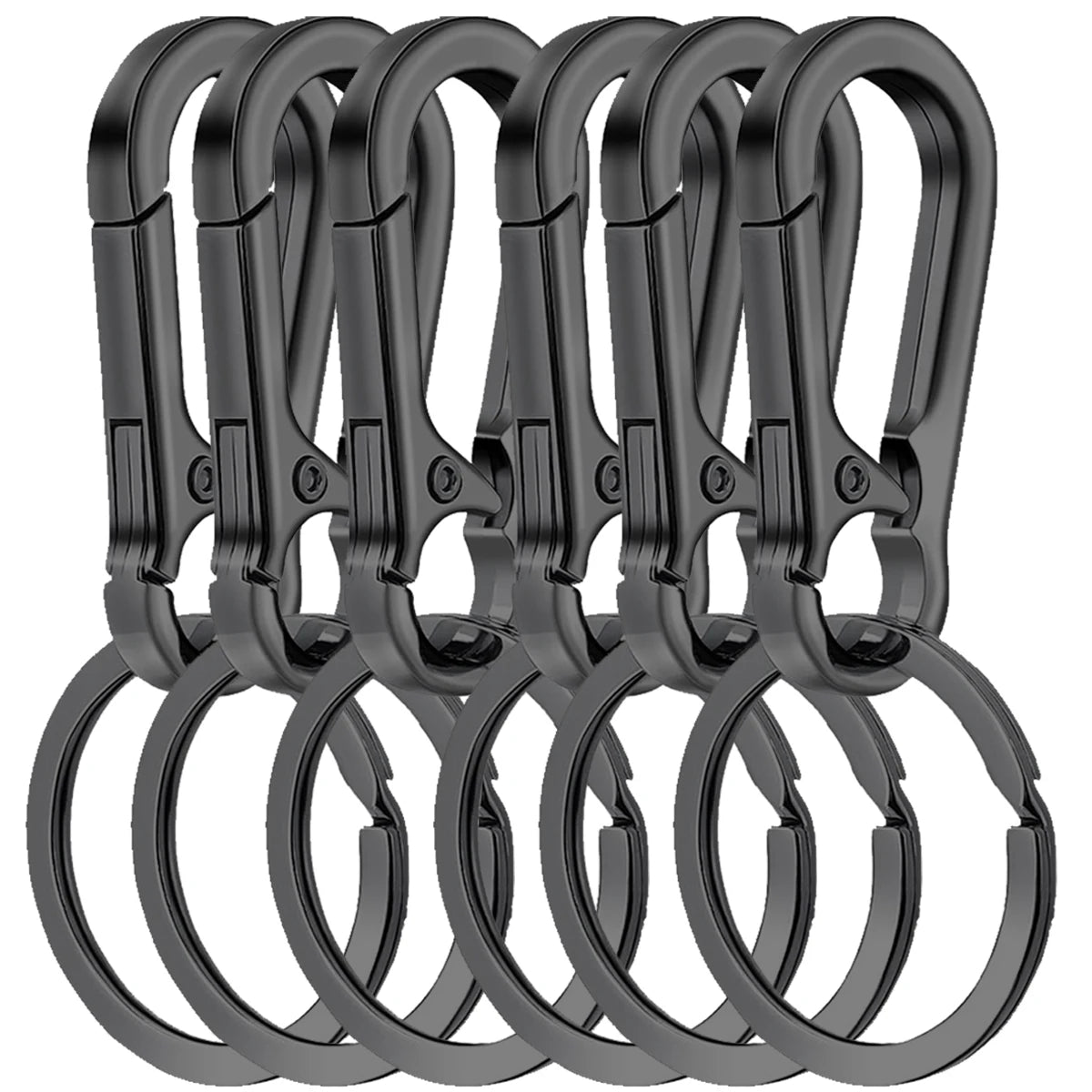 6Pcs Carabiner Clip Keychain Metal Carabiner Shape Key Ring Keyring Key Holder Clips Hook Holder Organizer for Car Keys Finder