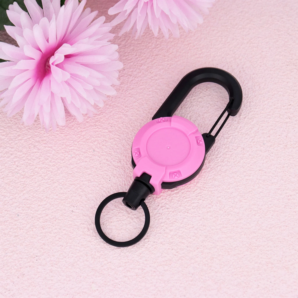 Heavy Duty Retractable Badge Reel Anti-theft Metal Easy-to-pull Buckle Rope Elastic Keychain Sporty Retractable Key Ring Tools